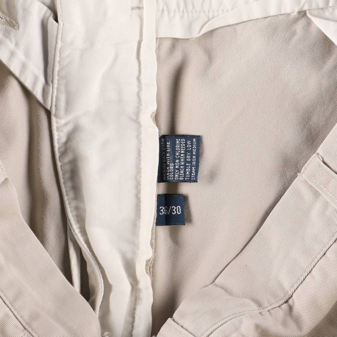 Ralph Lauren POLO by Ralph Lauren HAMMOND PANT, two-pleat chino pants, men's w35 equivalent cotton pale white type Vintage Second Hand
