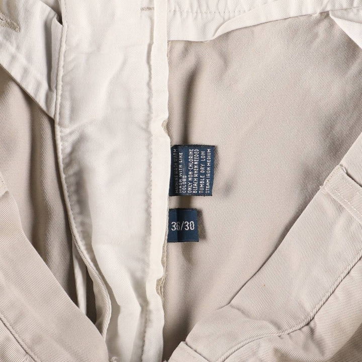 Ralph Lauren POLO by Ralph Lauren HAMMOND PANT, two-pleat chino pants, men's w35 equivalent cotton pale white type Vintage Second Hand