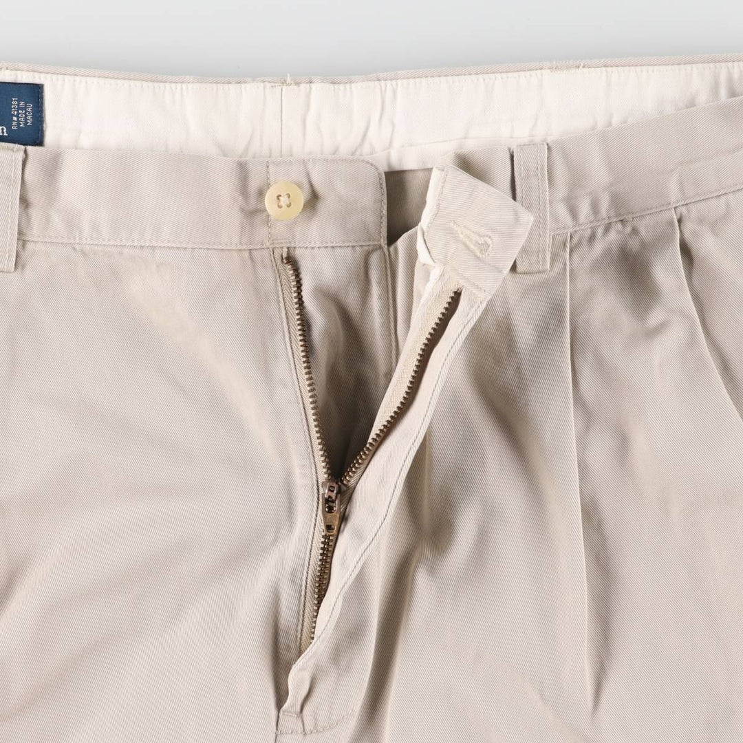Ralph Lauren POLO by Ralph Lauren HAMMOND PANT, two-pleat chino pants, men's w35 equivalent cotton pale white type Vintage Second Hand