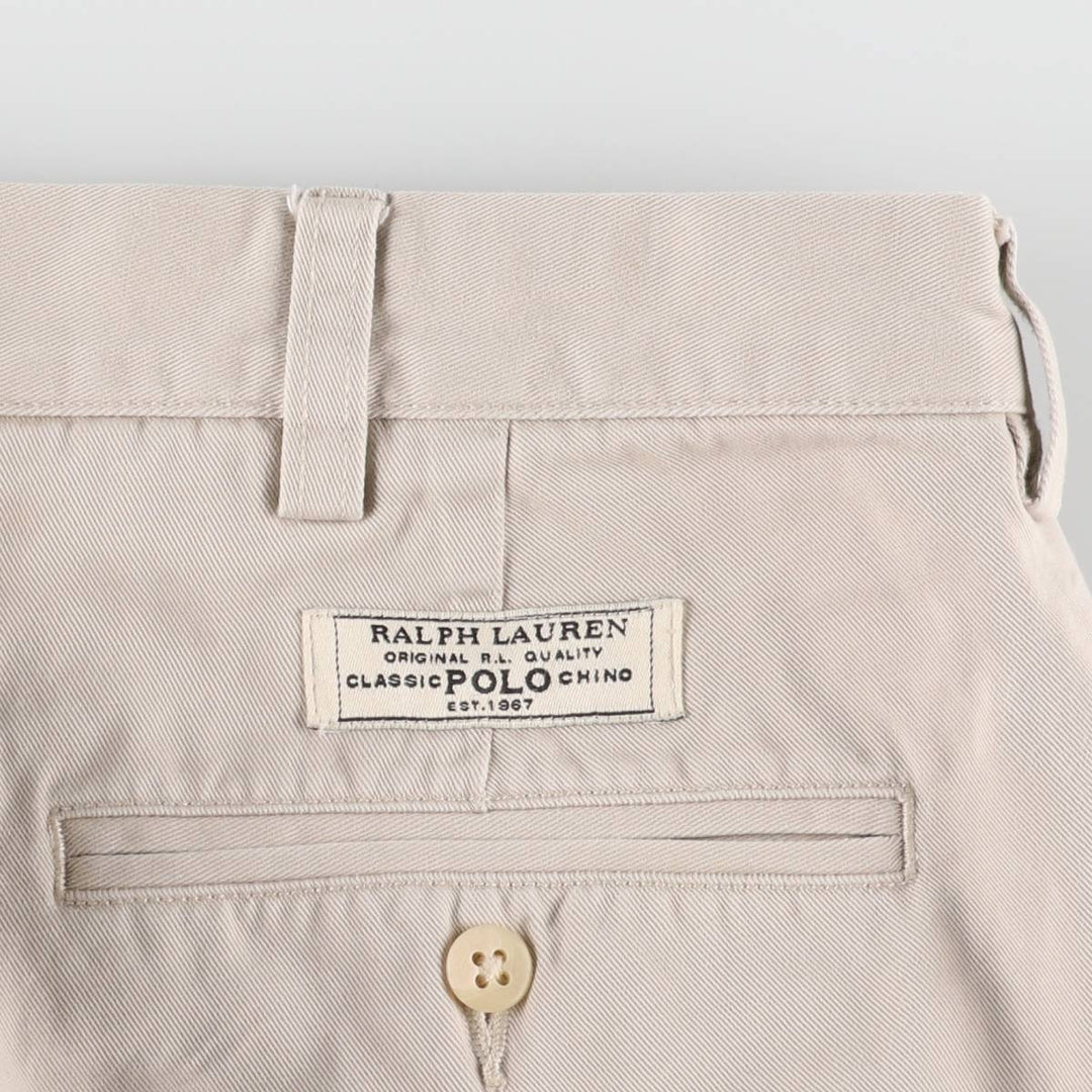 Ralph Lauren POLO by Ralph Lauren HAMMOND PANT, two-pleat chino pants, men's w35 equivalent cotton pale white type Vintage Second Hand