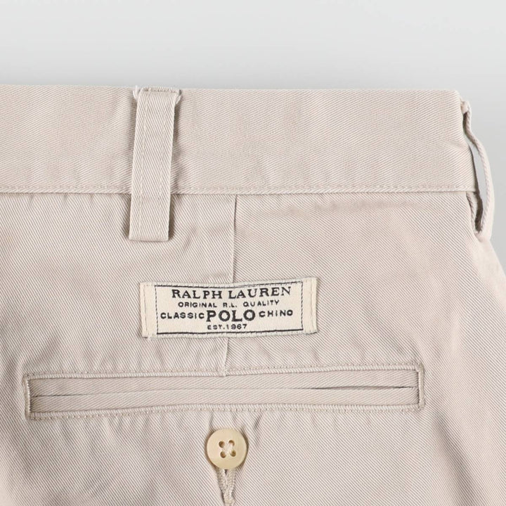 Ralph Lauren POLO by Ralph Lauren HAMMOND PANT, two-pleat chino pants, men's w35 equivalent cotton pale white type Vintage Second Hand