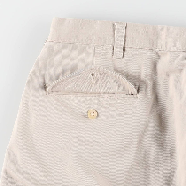 Ralph Lauren POLO by Ralph Lauren HAMMOND PANT, two-pleat chino pants, men's w35 equivalent cotton pale white type Vintage Second Hand