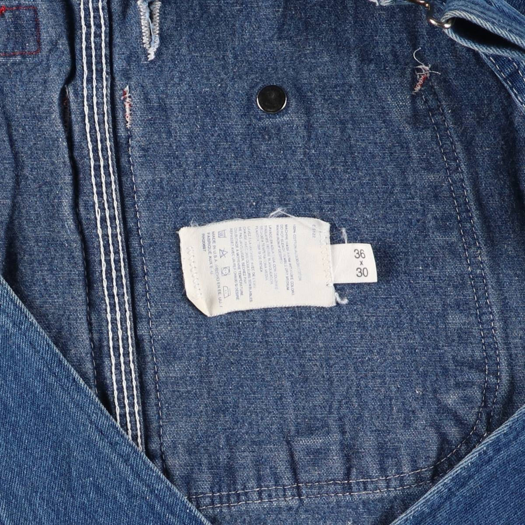 90'S Dickies denim overalls, made in the USA, men's size W36, vintage cotton blue type Vintage Second Hand