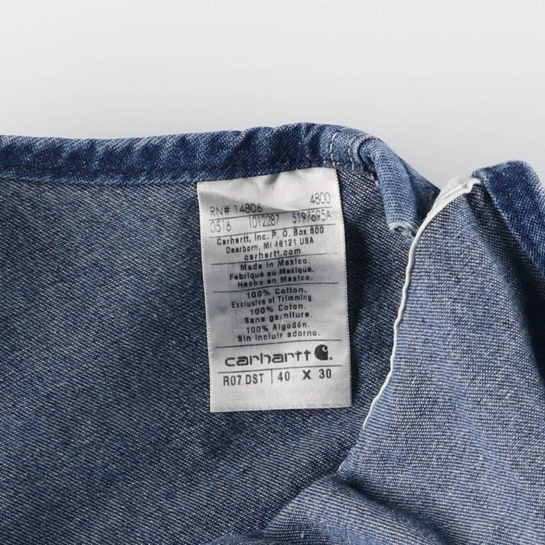 Big size Carhartt denim overalls for men, equivalent to w41 cotton blue type Vintage Second Hand