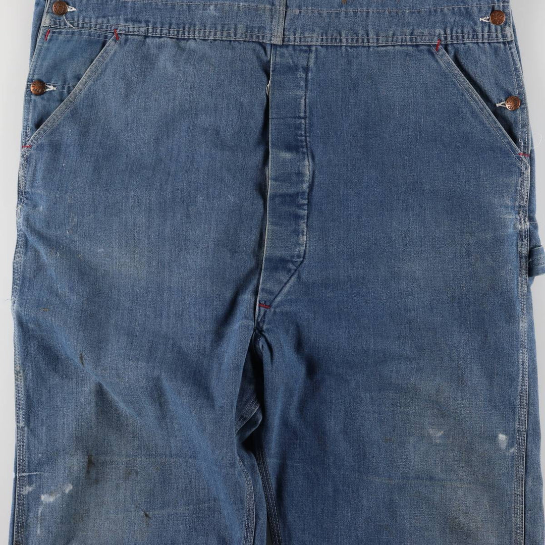 Big size 70'S JCPenney BIG MAC Spuare Bak denim overalls for men, size w44 cotton blue type Vintage Second Hand