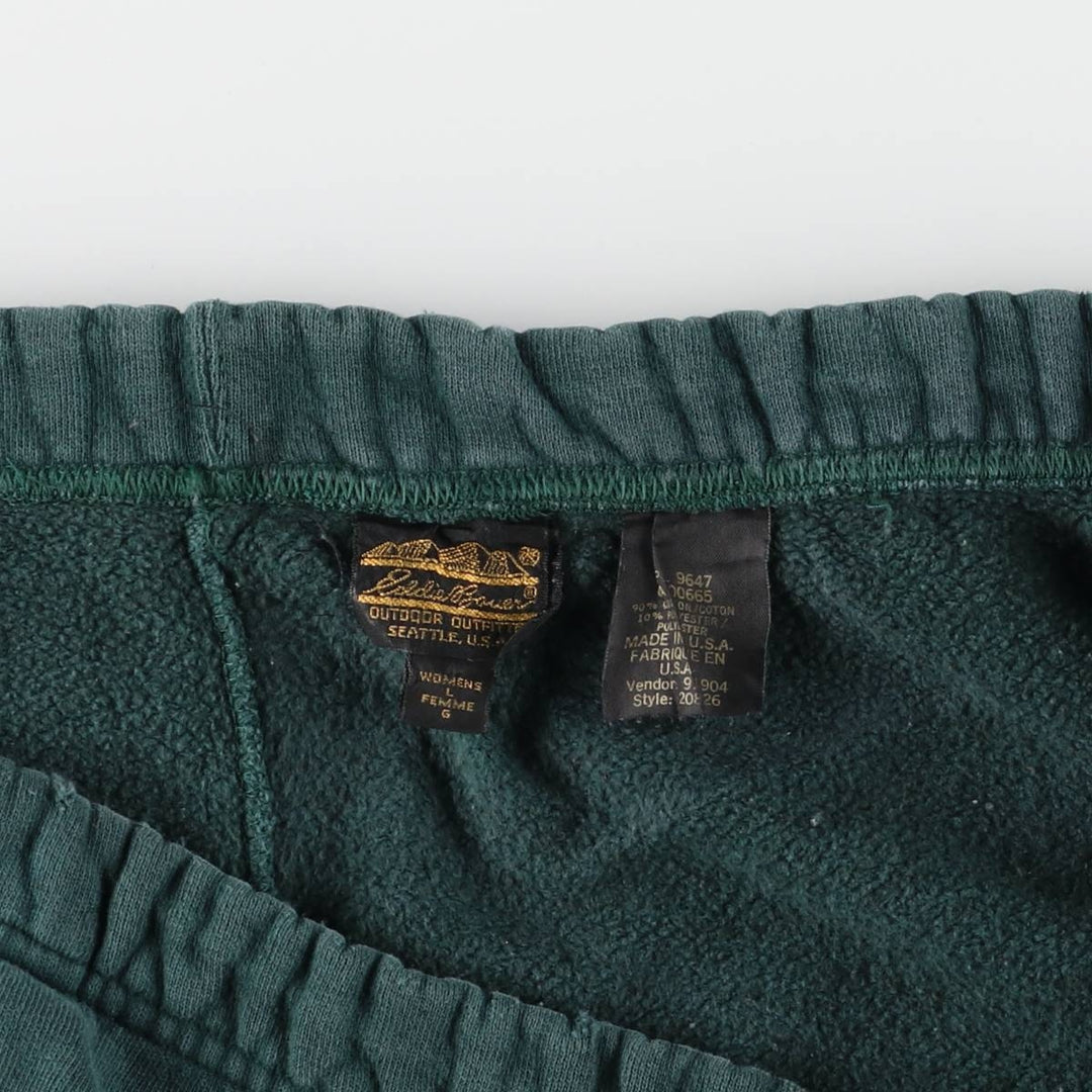 80s-90'S Eddie Bauer Black Tag Sweatpants Made in USA Women's L Size Vintage cotton green type Vintage Second Hand