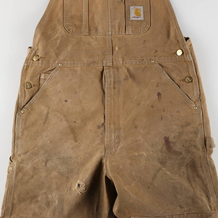 Carhartt Double Knee Duck Overalls for Men (W36 equivalent) cotton Beige type Vintage Second Hand