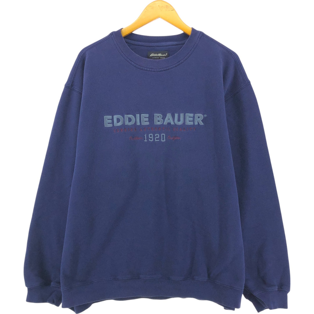 Eddie Bauer logo sweatshirt, men's size XL cotton navy blue type Vintage Second Hand