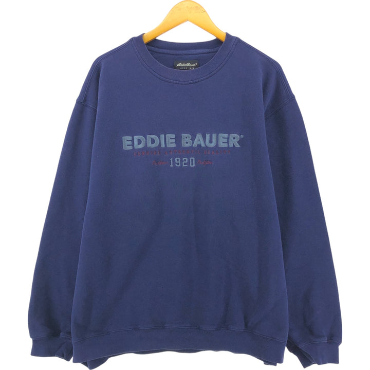 Eddie Bauer logo sweatshirt, men's size XL cotton navy blue type Vintage Second Hand