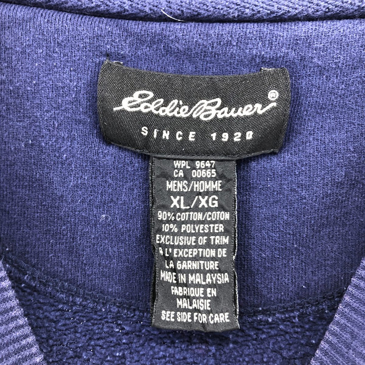 Eddie Bauer logo sweatshirt, men's size XL cotton navy blue type Vintage Second Hand
