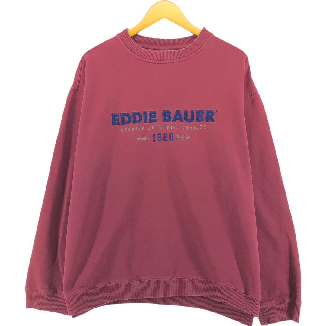 2000'S Eddie Bauer logo sweatshirt, made in Canada, men's size XXL cotton red type reddish brown Vintage Second Hand