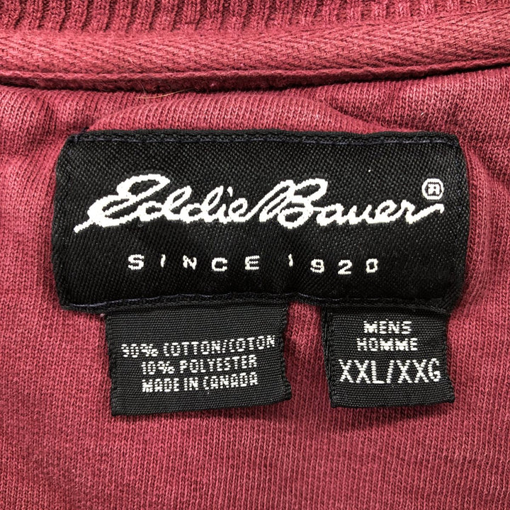 2000'S Eddie Bauer logo sweatshirt, made in Canada, men's size XXL cotton red type reddish brown Vintage Second Hand