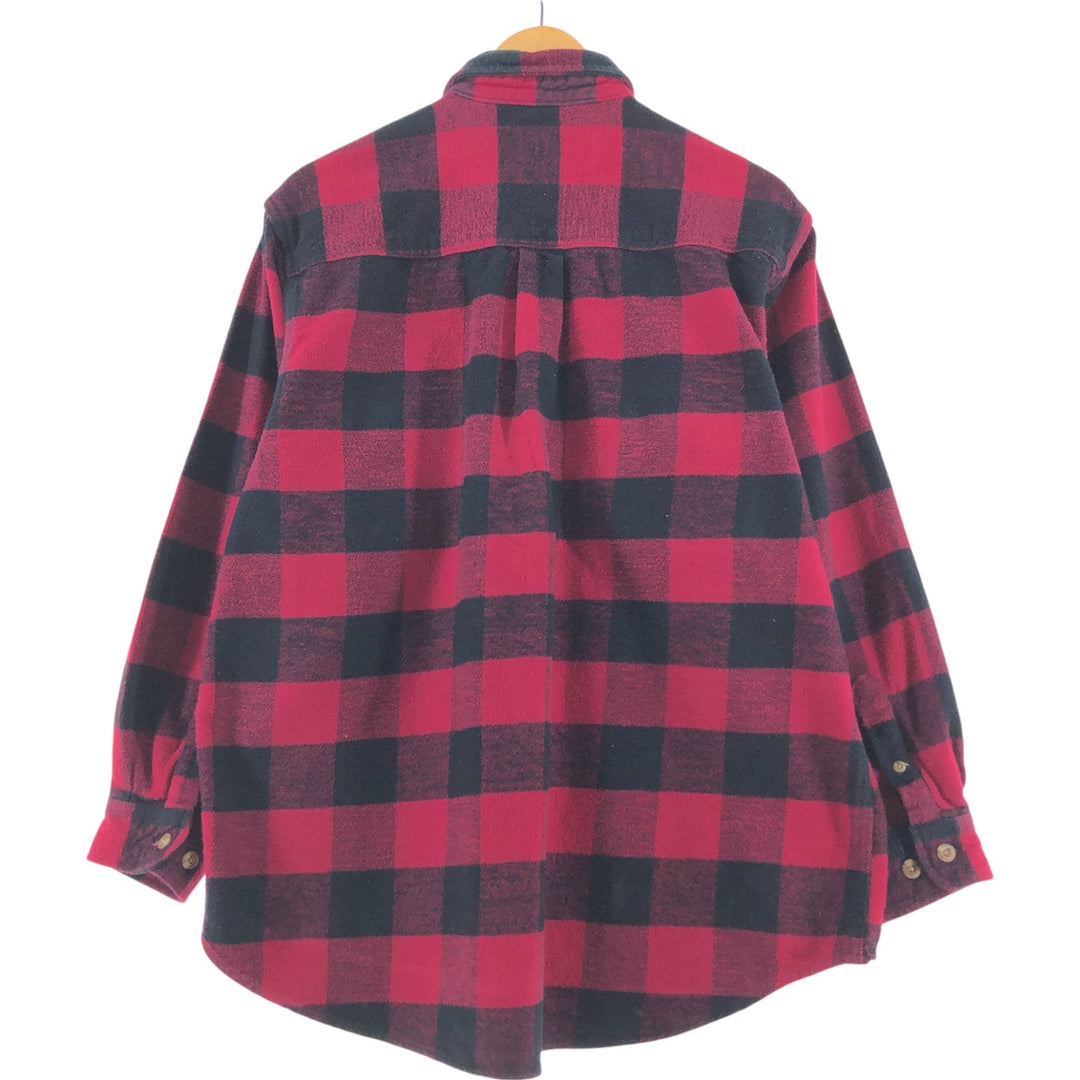 Field & Stream Buffalo Check Long Sleeve Heavy Flannel Check Shirt, Men's Size XL cotton red type Vintage Second Hand
