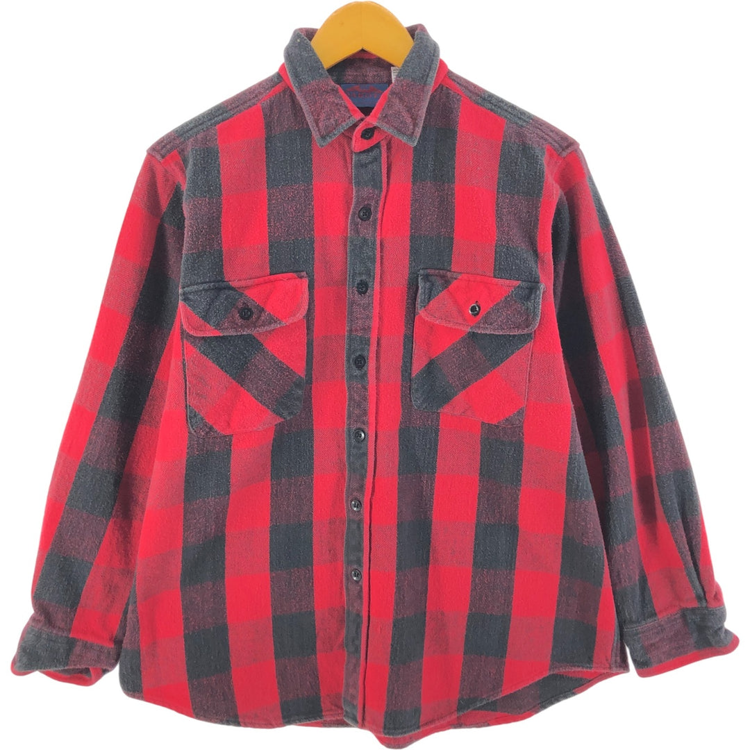 ~90'S Dakota Buffalo Check Long Sleeve Heavy Flannel Check Shirt Men's L Size Vintage /eaa523024