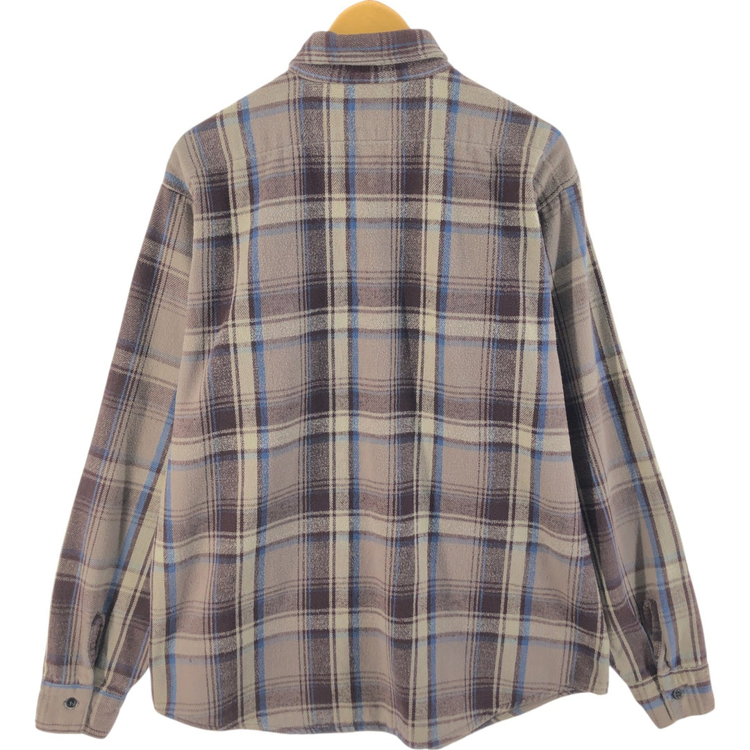 70s~80'S Five Brother Long Sleeve Flannel Check Shirt Made in USA Men's XL Vintage /eaa523042