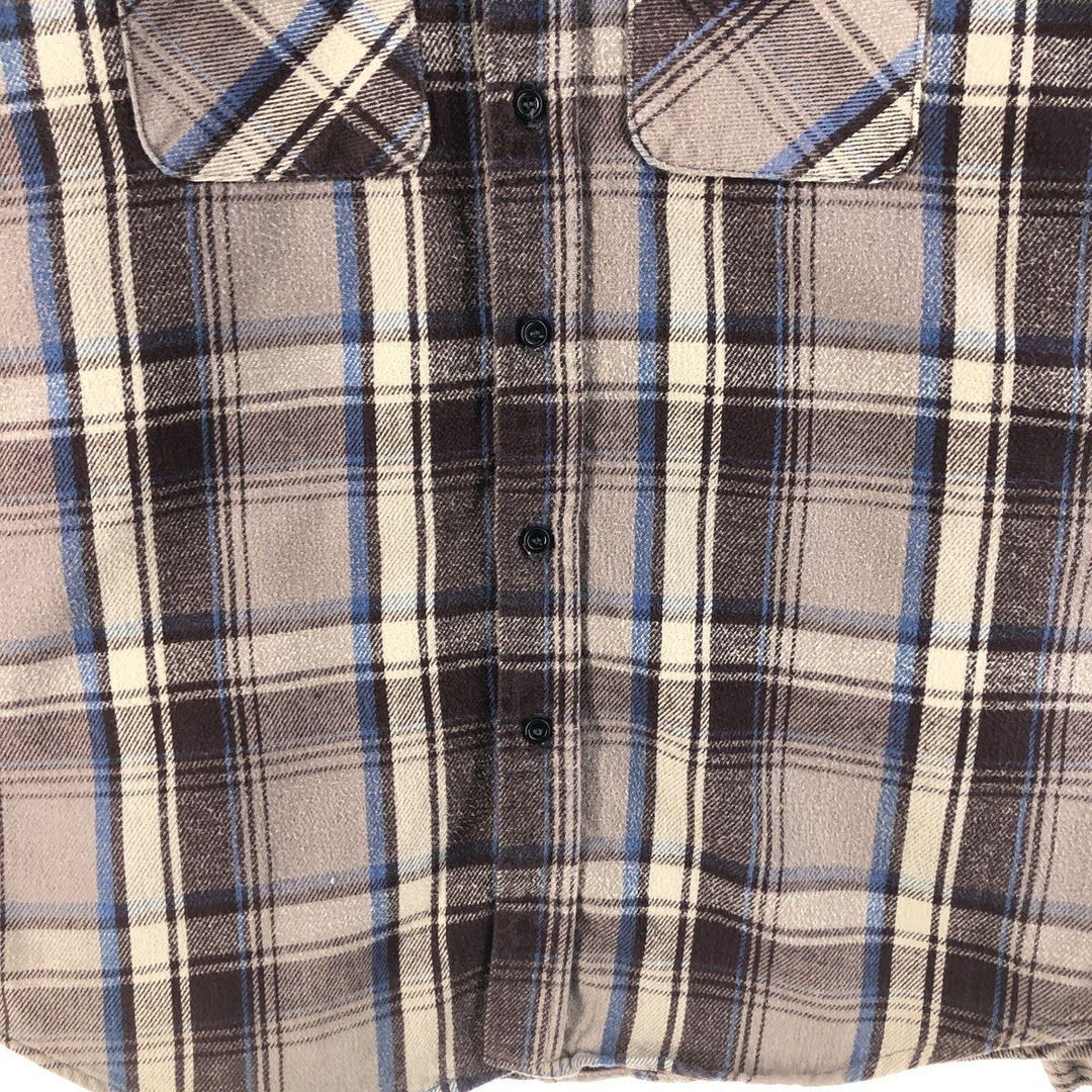 70s~80'S Five Brother Long Sleeve Flannel Check Shirt Made in USA Men's XL Vintage /eaa523042