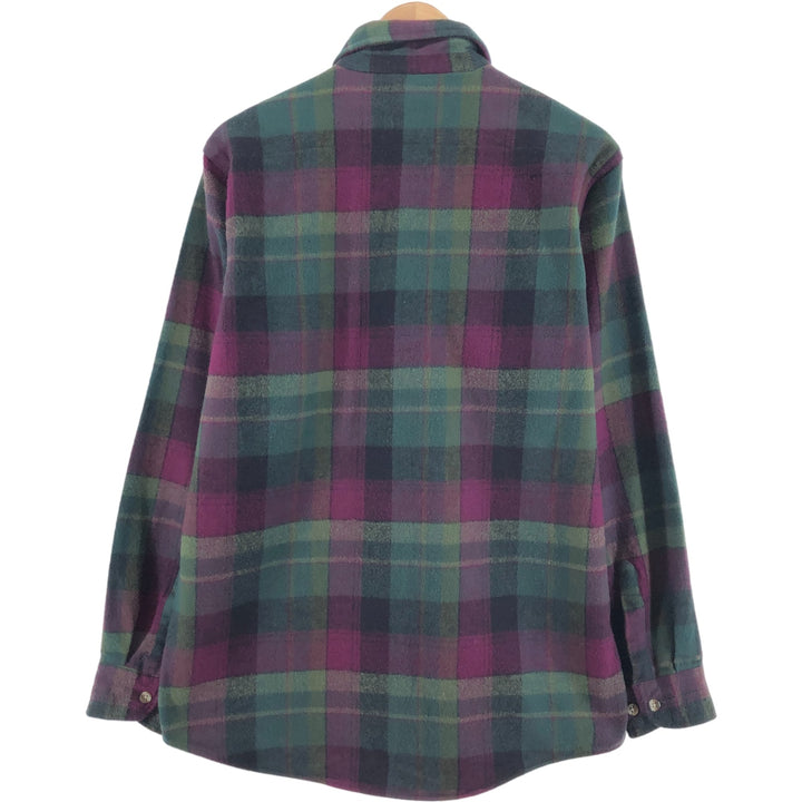 90s-00'S FIELD and STREAM Long Sleeve Heavy Flannel Check Shirt, Men's Size L cotton purple type Vintage Second Hand