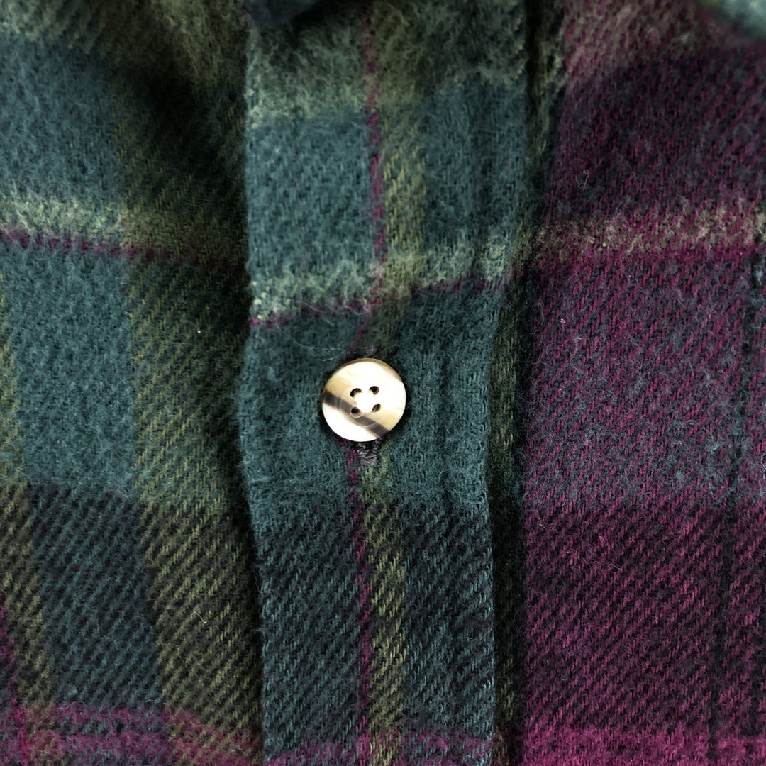 90s-00'S FIELD and STREAM Long Sleeve Heavy Flannel Check Shirt, Men's Size L cotton purple type Vintage Second Hand