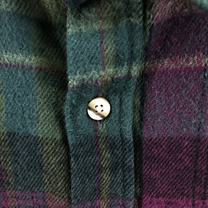 90s-00'S FIELD and STREAM Long Sleeve Heavy Flannel Check Shirt, Men's Size L cotton purple type Vintage Second Hand