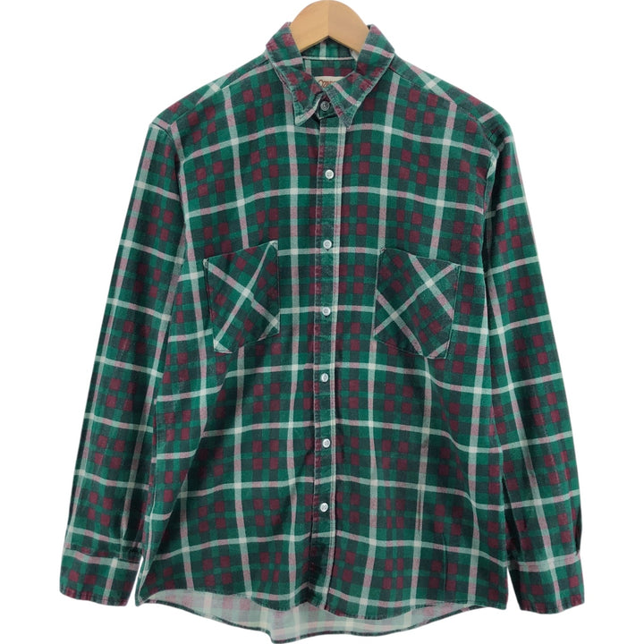 Vintage 1980'S Ozark Trail Lightflannel Check Shirt, Made in USA, Men's Size Medium cotton green type Vintage Second Hand