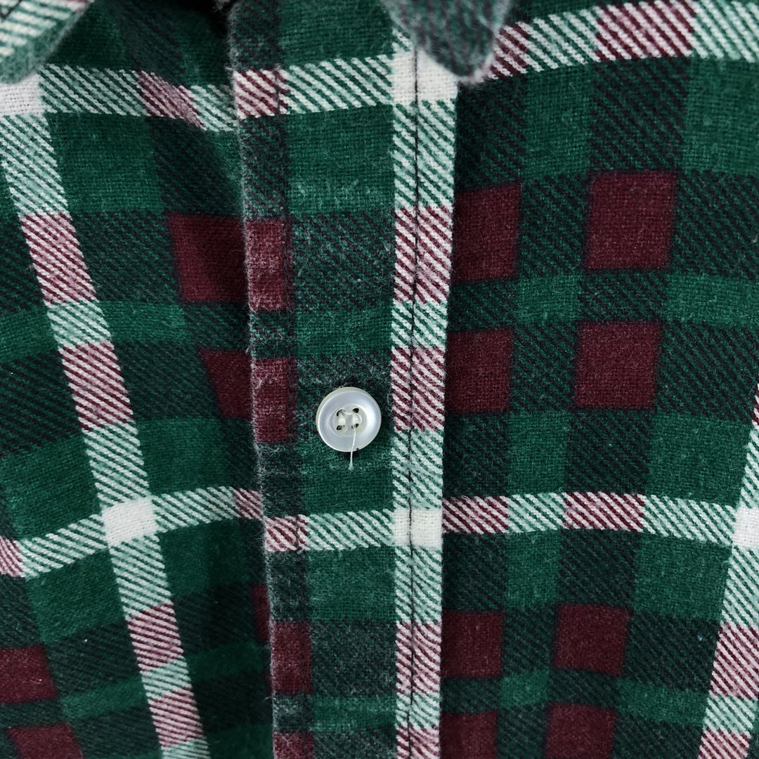 Vintage 1980'S Ozark Trail Lightflannel Check Shirt, Made in USA, Men's Size Medium cotton green type Vintage Second Hand