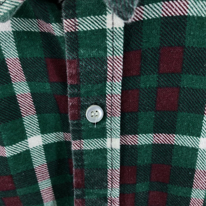 Vintage 1980'S Ozark Trail Lightflannel Check Shirt, Made in USA, Men's Size Medium cotton green type Vintage Second Hand