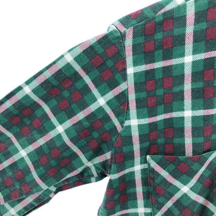 Vintage 1980'S Ozark Trail Lightflannel Check Shirt, Made in USA, Men's Size Medium cotton green type Vintage Second Hand