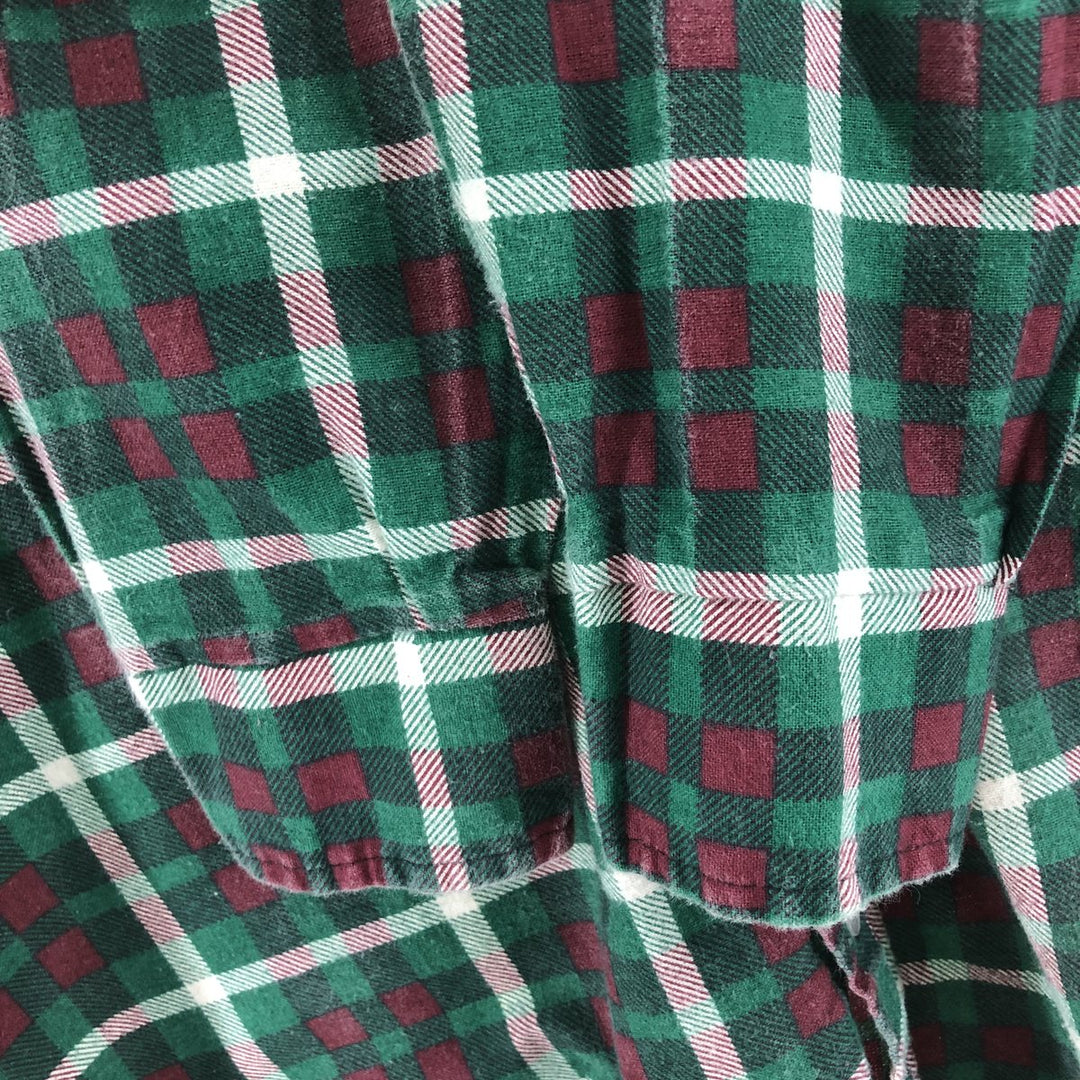 Vintage 1980'S Ozark Trail Lightflannel Check Shirt, Made in USA, Men's Size Medium cotton green type Vintage Second Hand