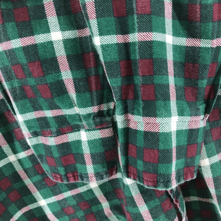 Vintage 1980'S Ozark Trail Lightflannel Check Shirt, Made in USA, Men's Size Medium cotton green type Vintage Second Hand