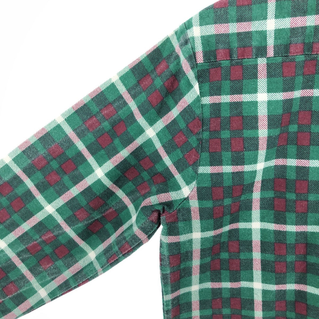 Vintage 1980'S Ozark Trail Lightflannel Check Shirt, Made in USA, Men's Size Medium cotton green type Vintage Second Hand