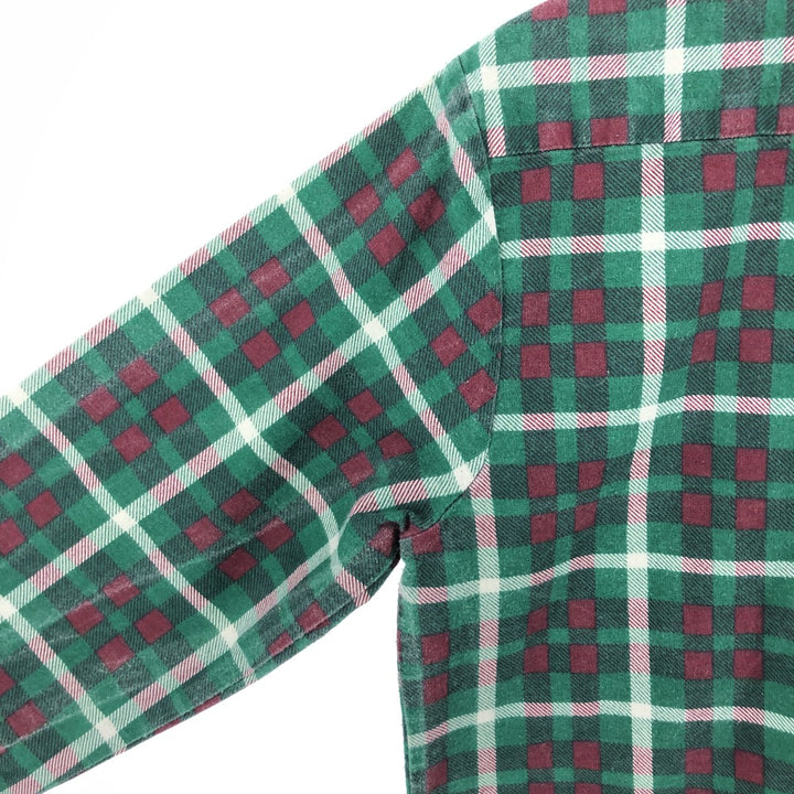 Vintage 1980'S Ozark Trail Lightflannel Check Shirt, Made in USA, Men's Size Medium cotton green type Vintage Second Hand