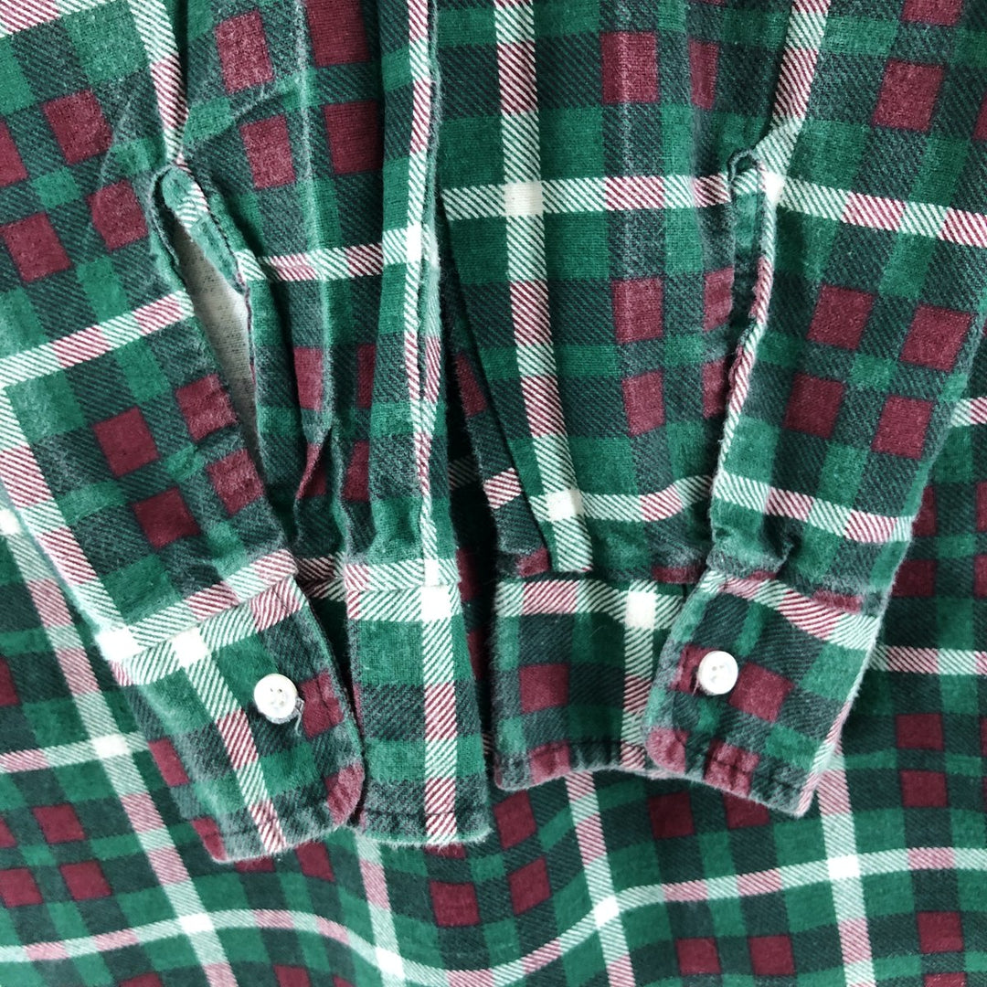 Vintage 1980'S Ozark Trail Lightflannel Check Shirt, Made in USA, Men's Size Medium cotton green type Vintage Second Hand