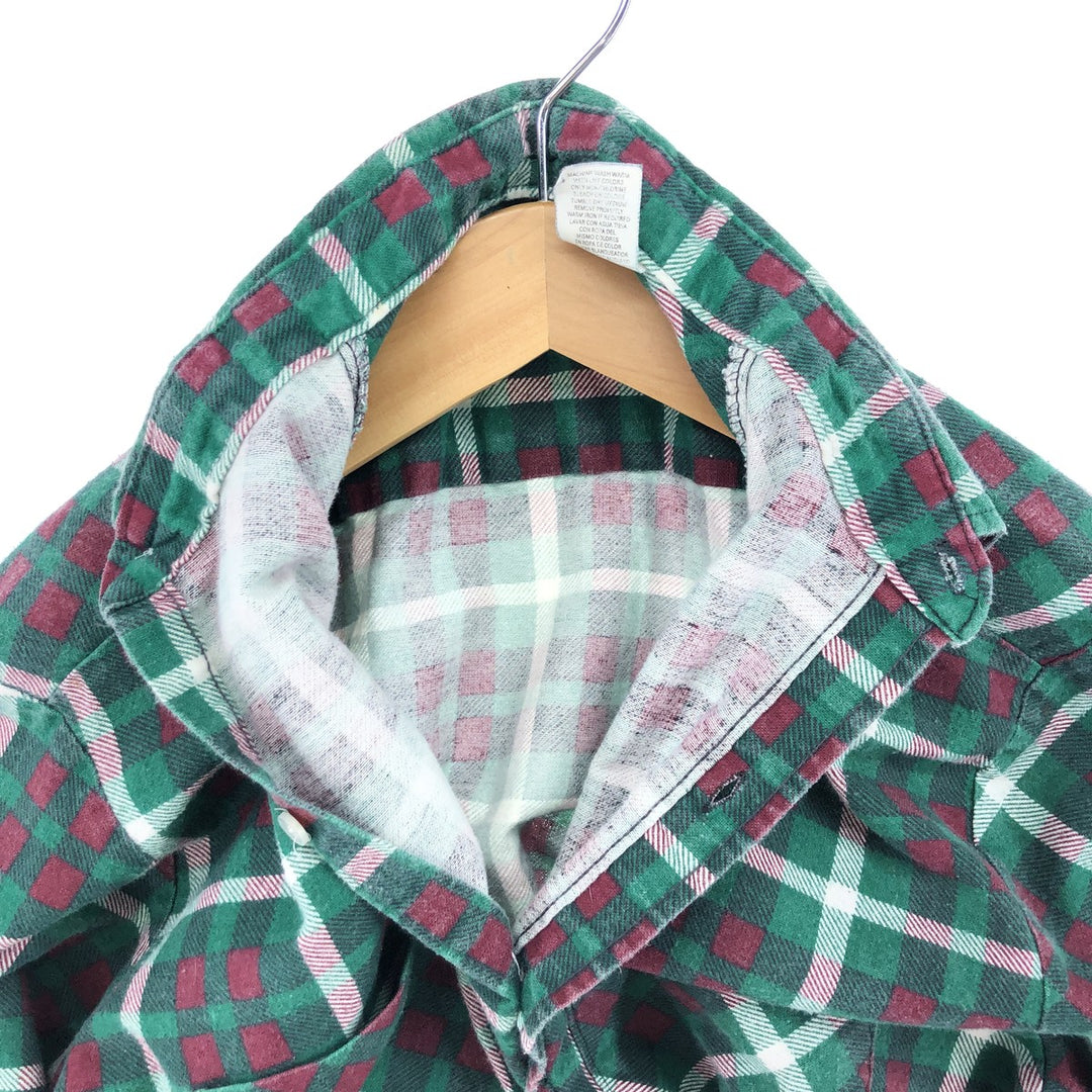 Vintage 1980'S Ozark Trail Lightflannel Check Shirt, Made in USA, Men's Size Medium cotton green type Vintage Second Hand