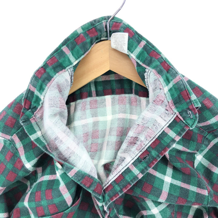 Vintage 1980'S Ozark Trail Lightflannel Check Shirt, Made in USA, Men's Size Medium cotton green type Vintage Second Hand