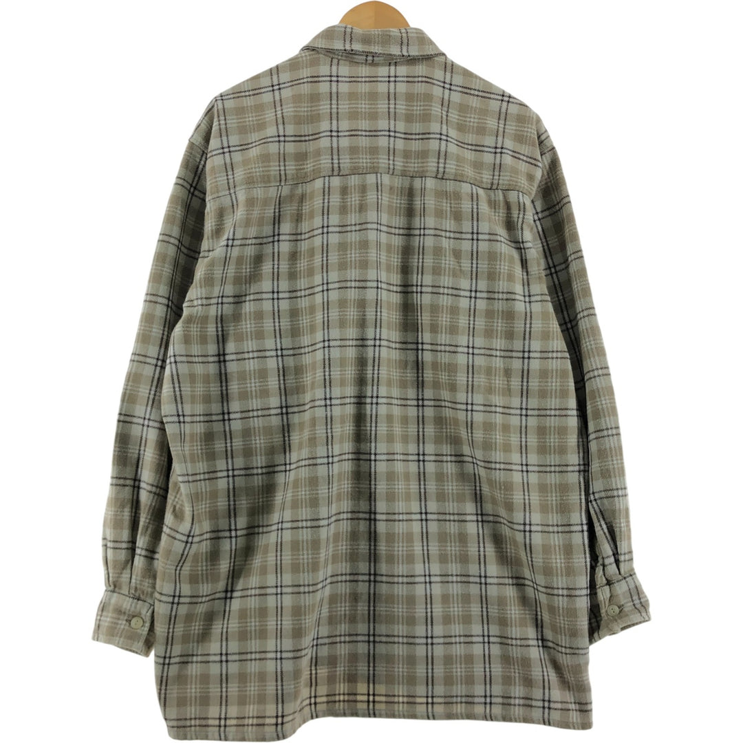 90'S Vintage Levi's Long Sleeve Heavy Flannel Check Shirt, Men's Size L cotton Beige type Vintage Second Hand