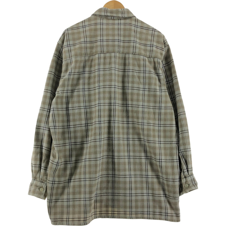 90'S Vintage Levi's Long Sleeve Heavy Flannel Check Shirt, Men's Size L cotton Beige type Vintage Second Hand