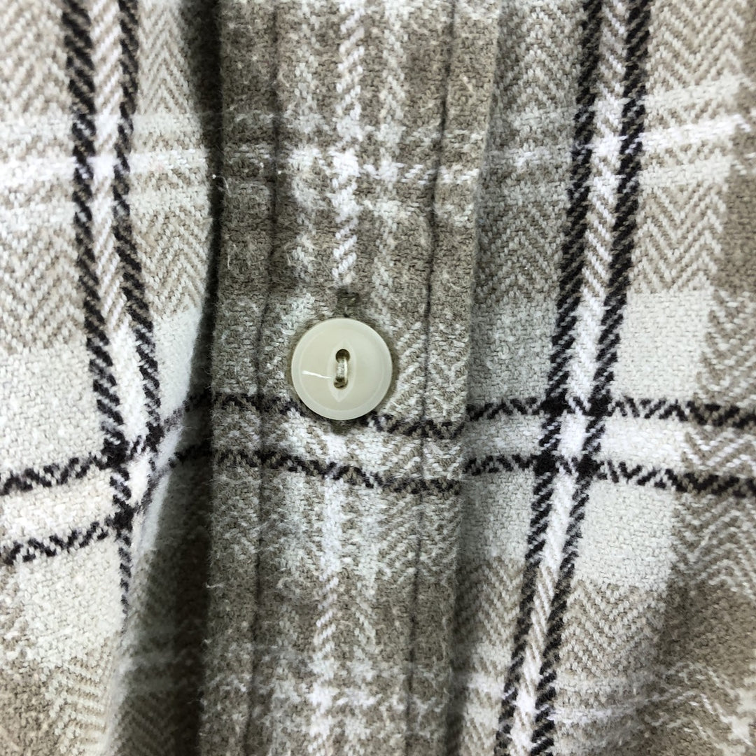 90'S Vintage Levi's Long Sleeve Heavy Flannel Check Shirt, Men's Size L cotton Beige type Vintage Second Hand