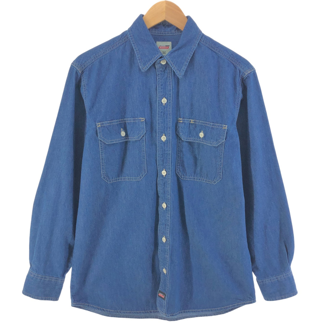 Dickies long-sleeved denim shirt, men's size M cotton blue type Vintage Second Hand