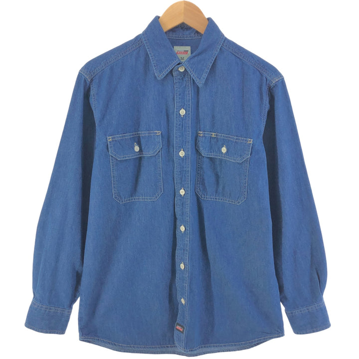 Dickies long-sleeved denim shirt, men's size M cotton blue type Vintage Second Hand