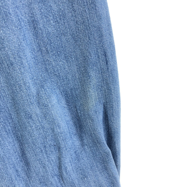 LLBean Long Sleeve Button-Down Denim Shirt, Made in Canada, Men's Size XL cotton blue type Vintage Second Hand