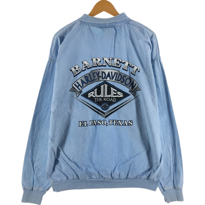 00'S Harley-Davidson Cotton Pullover Made in USA Men's L Size Vintage cotton Blue type light blue Vintage Second Hand