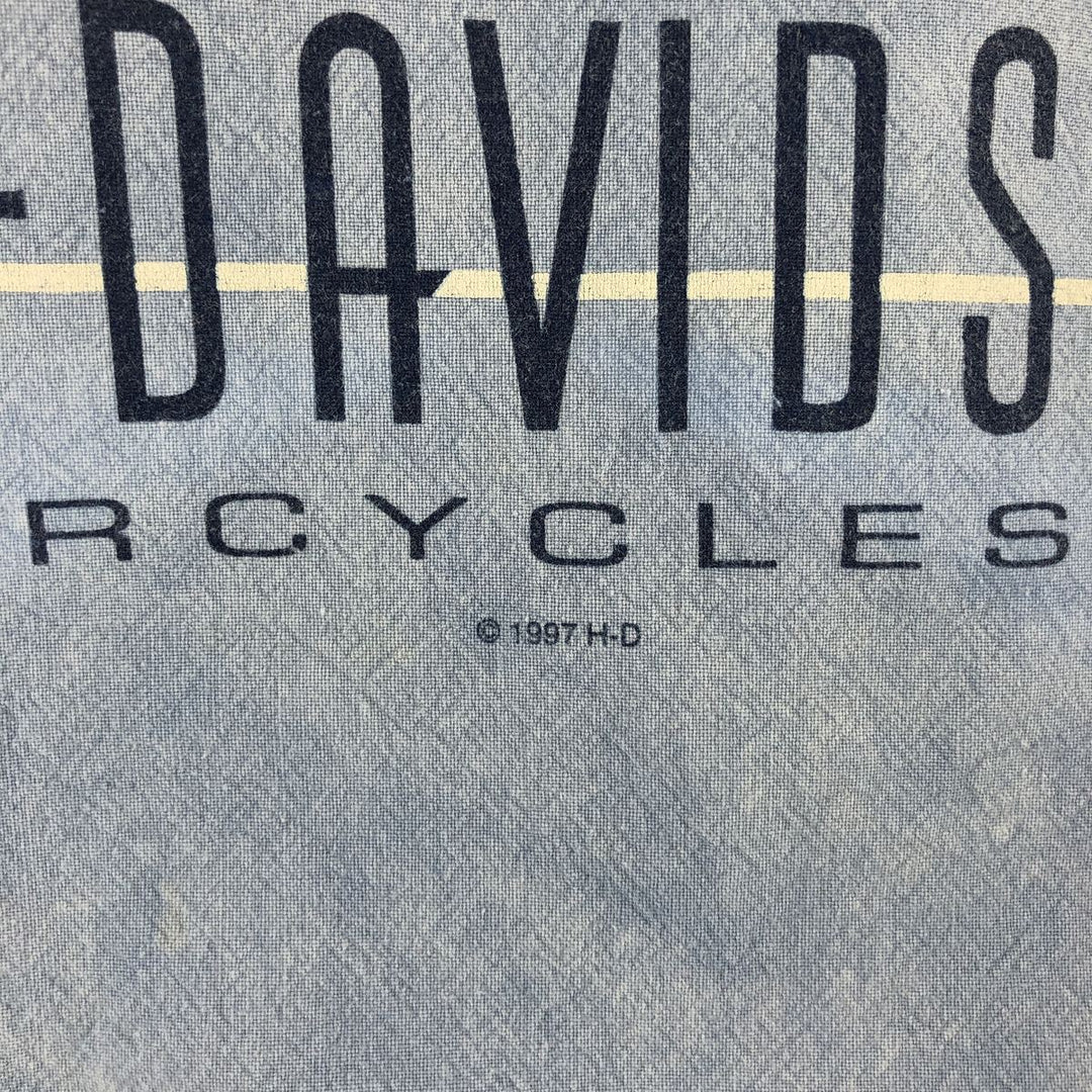 00'S Harley-Davidson Cotton Pullover Made in USA Men's L Size Vintage cotton Blue type light blue Vintage Second Hand