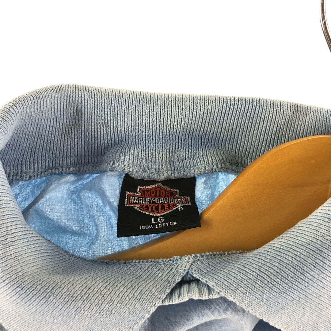 00'S Harley-Davidson Cotton Pullover Made in USA Men's L Size Vintage cotton Blue type light blue Vintage Second Hand