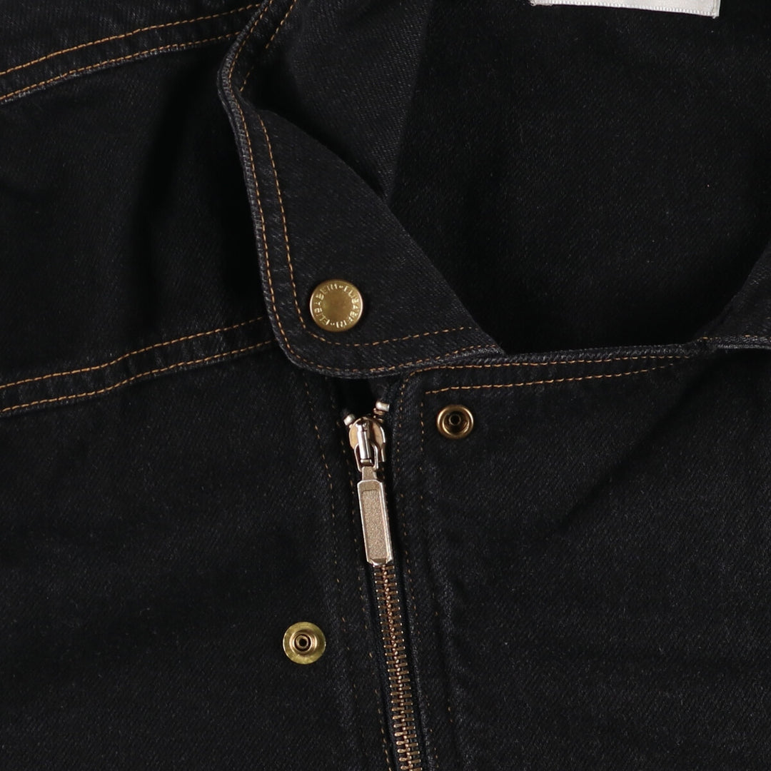 Liz Claiborne ELISABETH Black Denim Jacket Riders Jacket Men's L size /eaa523217