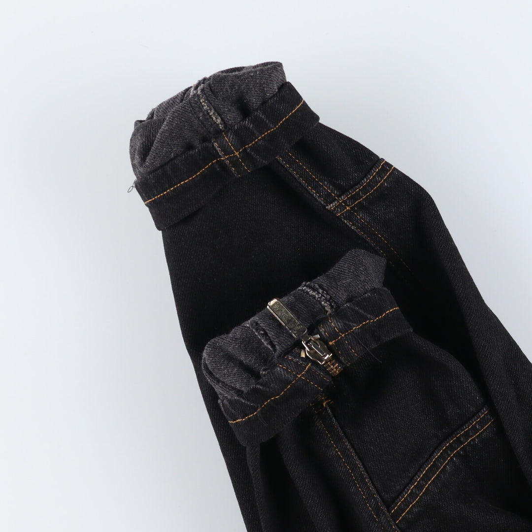 Liz Claiborne ELISABETH Black Denim Jacket Riders Jacket Men's L size /eaa523217