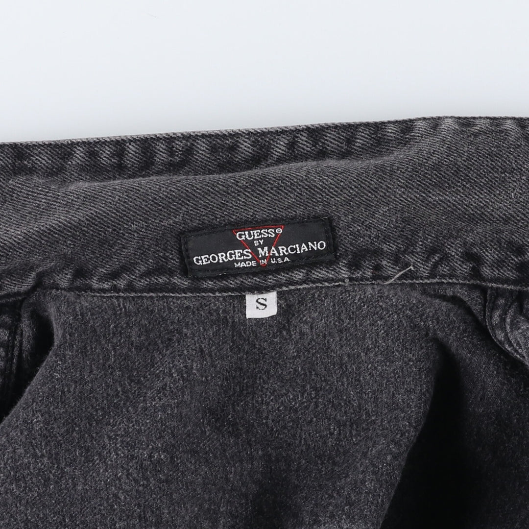 90'S Guess BY GEORGES MARCIANO Black Denim Jacket, Made in USA, Men's S Size, Vintage /eaa523220
