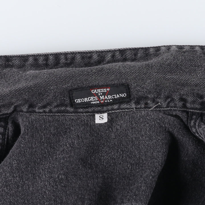 90'S Guess BY GEORGES MARCIANO Black Denim Jacket, Made in USA, Men's S Size, Vintage /eaa523220