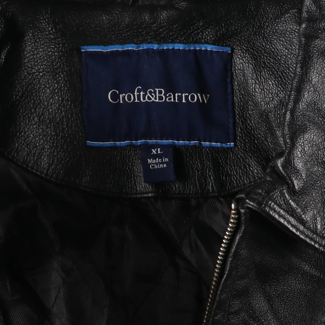 CROFT AND BARROW Swing Top Type Leather Blouson Men's XL Size /eaa523225