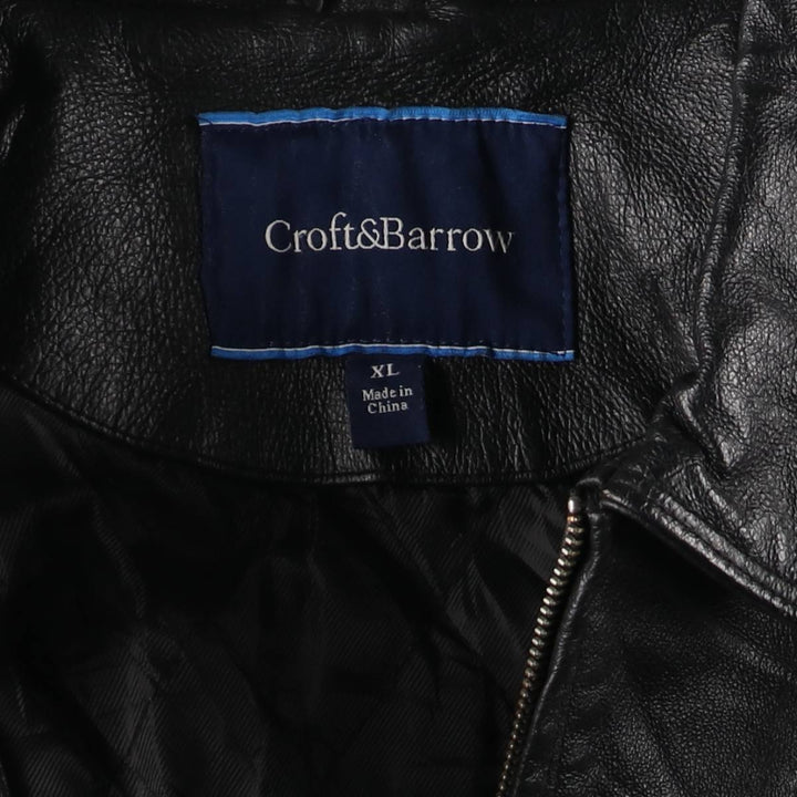 CROFT AND BARROW Swing Top Type Leather Blouson Men's XL Size /eaa523225