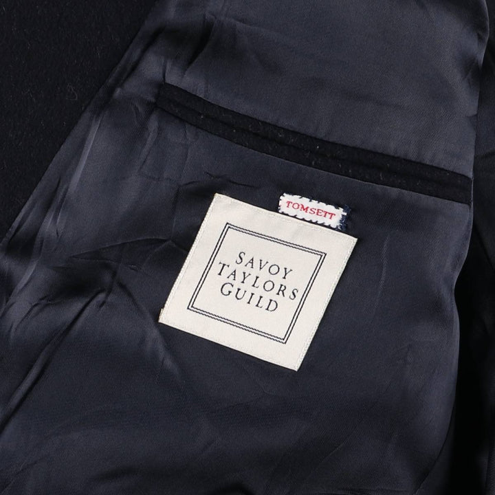 SAVOY TAYLORS GUILD Cashmere Blend Double Breasted Wool Chesterfield Coat Men's L size /eaa523248